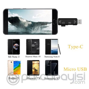 Smart Otg 3in1 Type-C Ve Micro Usb Tf Card Reader Otg