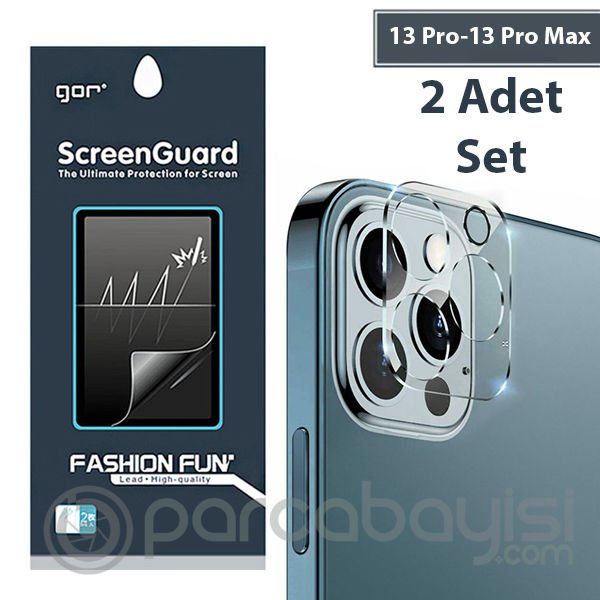 GOR İPhone 13 Pro 13 Pro Max 3D Tempered Cam Kamera Koruyucu 2Adet Set