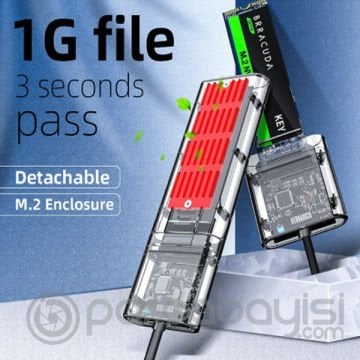ALLY M.2 Sata USB 3.0 Gen1 SSD Harddisk Kutusu  M.2 NGFF- JMS578 Kapaklı