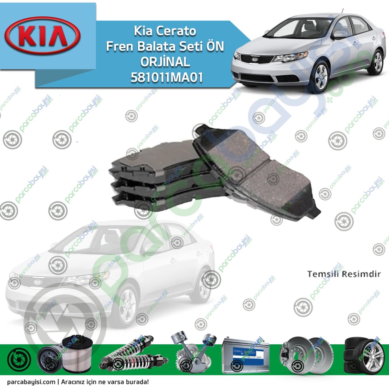 Kia Cerato Fren Balata Seti Ön Orjinal | 581011Ma01