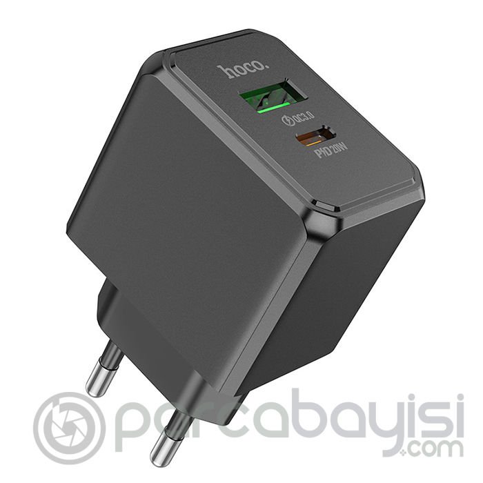 HOCO CS14A PD20W+QC3.0 USB + Type-C Girişli Hızlı Şarj Adaptörü Başlığı