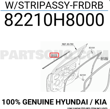 Kia Stonic Ön Kapı Cam Çıtası Dış Sol Orjinal | 82210H8000
