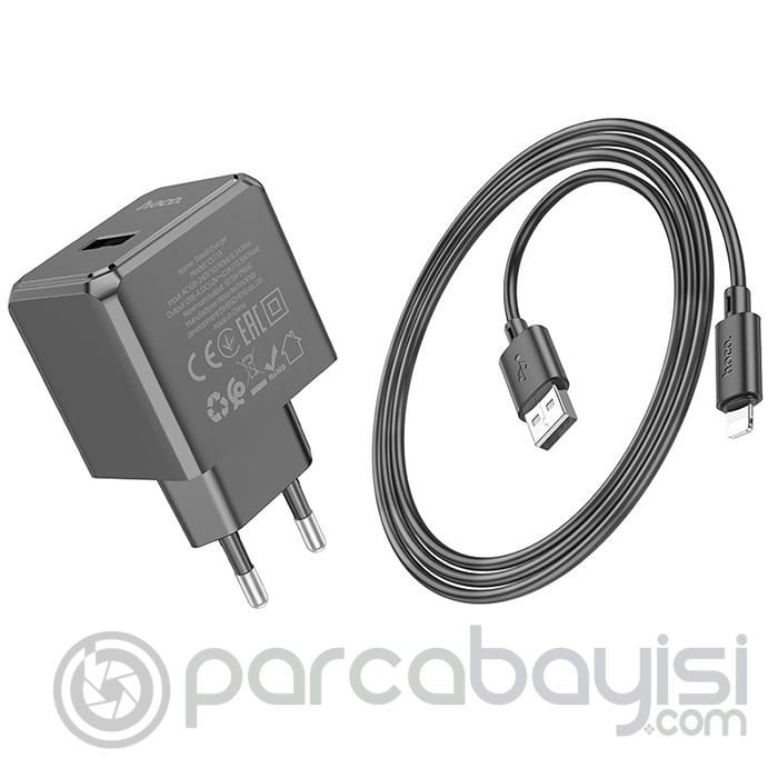 HOCO CS11A USB Port + USB to iPhone Lightning Şarj Kablosu ve Adaptörü Seti