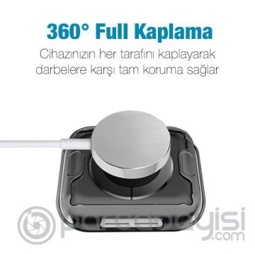 ALLY Apple Watch 7-8 45mm 360 Koruma Ultra Slim Silikon Kılıf