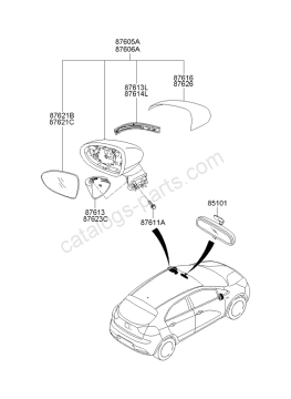 Kia Rio Dikiz Ayna Sağ Orjinal | 876201W050