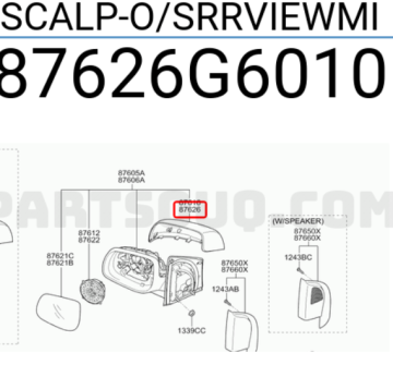 Kia Picanto Kapak Dış Dikiz Sağ Orjinal | 87626G6010