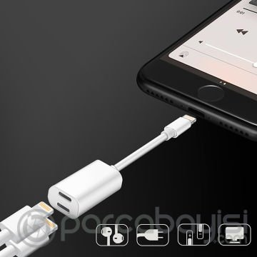 Y Cable İPhone 12 11,11Pro XS-XR 7-8Lightning Kulaklık +şarj Usb Adaptörü
