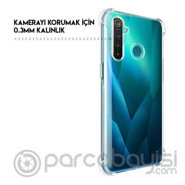 Realme 5 Pro-Realme Q Anti-Drop Darbe Emici Silikon Kılıf