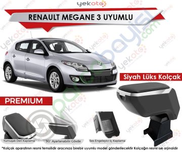 Renault Megane 3 Uyumlu Lüx Siyah Kolçak Kol Dayama Ultra Kaliteli