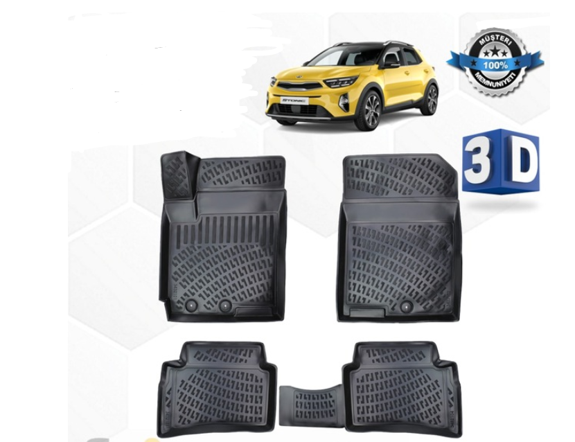 Kia Stonic 2021-2022 Model Kauçuk Havuzlu 3D İç Paspas ORJİNAL