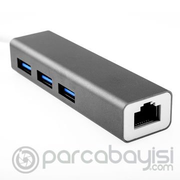 Gigabit Usb 3 Port Usb 3.0 Çoklayıcı Ve Eternet Adeptörü