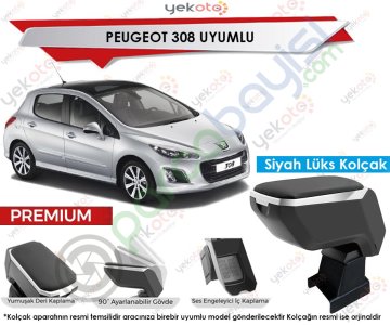Peugeot 308 Uyumlu Lüx Siyah Kolçak Kol Dayama Ultra Kaliteli