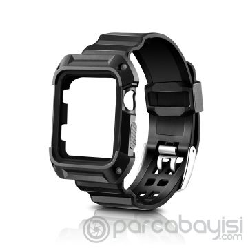 Ally Apple Watch İçin1-2-3 42mm C-Armor Korumalı Silikon Kayış
