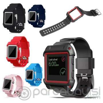 Ally Apple Watch İçin1-2-3 42mm C-Armor Korumalı Silikon Kayış