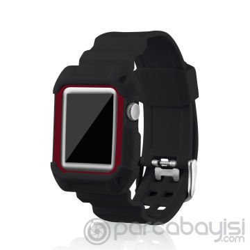 Ally Apple Watch İçin1-2-3 42mm C-Armor Korumalı Silikon Kayış
