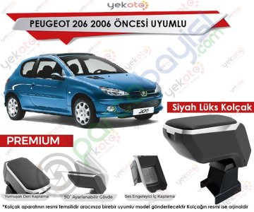 Peugeot 206 2006 Öncesi Uyumlu Lüx Siyah Kolçak Kol Dayama Ultra Kaliteli