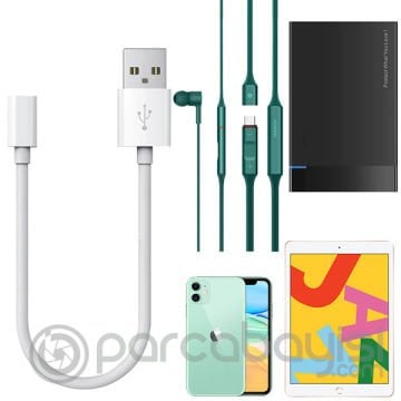 ALLY USB 2.0 Erkek -Type C 3.1 Dişi Kablo Huawei FreeLace usb Şarj Kablosu