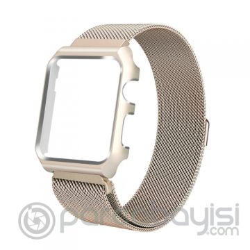 Ally Apple Watch 6-5-4 40mm Metal Kayış Milano Loop+metal Kılıf