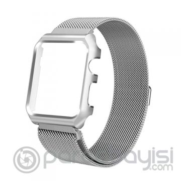 Ally Apple Watch 6-5-4 40mm Metal Kayış Milano Loop+metal Kılıf