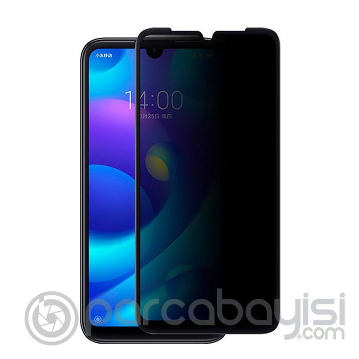 Xiaomi Mi Play 3D Privacy Gizlilik 3d Full Kırılmaz Cam Koruyucu Anti-Spy