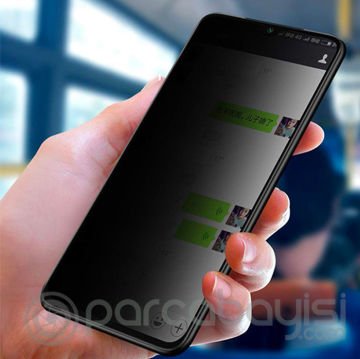 Xiaomi Mi Play 3D Privacy Gizlilik 3d Full Kırılmaz Cam Koruyucu Anti-Spy
