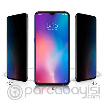 Xiaomi Mi Play 3D Privacy Gizlilik 3d Full Kırılmaz Cam Koruyucu Anti-Spy