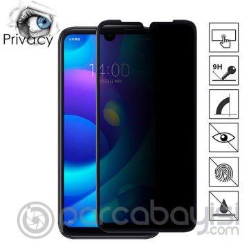 Xiaomi Mi Play 3D Privacy Gizlilik 3d Full Kırılmaz Cam Koruyucu Anti-Spy