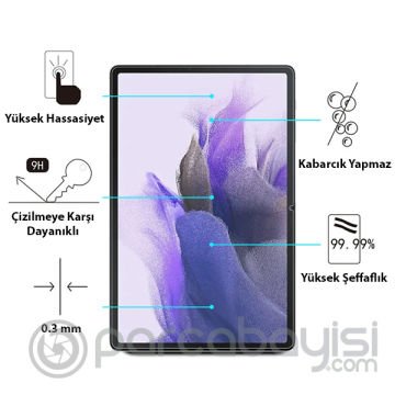 SM Galaxy Tab S7 FE LTE T737 Tempered Kırılmaz Cam Ekran Koruyucu