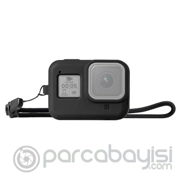 PULUZ PU428B GoPro HERO8 İçin Silikon Koruma Kılıfı+Wrist Strap
