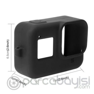 PULUZ PU428B GoPro HERO8 İçin Silikon Koruma Kılıfı+Wrist Strap