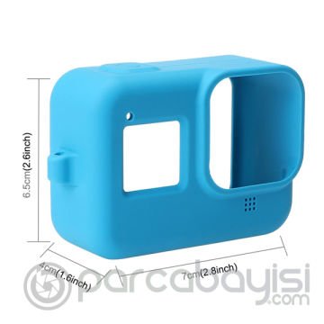 PULUZ PU428B GoPro HERO8 İçin Silikon Koruma Kılıfı+Wrist Strap
