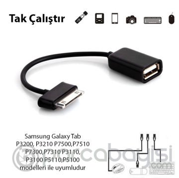 Ally Galaxy Tab P3200, P3210 P7500,P7510,P7300,P7310 P3110, P3100 P5110,P5100 Usb Otg Kablo