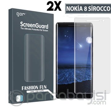 Gor Nokia 8 Sirocco 3d Kavisli Full Darbe Emici Ekran Koruyucu 2 Adet Set