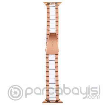 Ally Apple Watch 7-8 45mm 6-5-4 44mm Kayış Kordon Seramik Paslanmaz Çelik 3-2-1 42mm