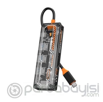 ALLY 5in1 Type-c To USB3.0 *4 + Type-c Çoğaltıcı Transparan Hub