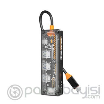 ALLY 5in1 Type-c To USB3.0 *4 + Type-c Çoğaltıcı Transparan Hub