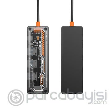 ALLY 5in1 Type-c To USB3.0 *4 + Type-c Çoğaltıcı Transparan Hub