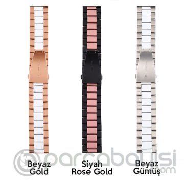 22MM Gear S3 Watch 4 -GT2 GT2E 46MM Kayış,Kordon Seramik Paslanmaz Çelik