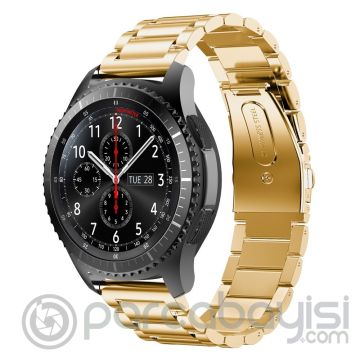 Ally 22mm Gear S3 Watch 4 46mm Paslanmaz Çelik 3 Bakla Kayış