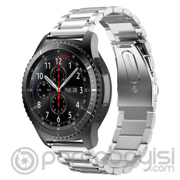 Ally 22mm Gear S3 Watch 4 46mm Paslanmaz Çelik 3 Bakla Kayış