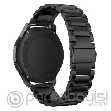 Ally 22mm Gear S3 Watch 4 46mm Paslanmaz Çelik 3 Bakla Kayış