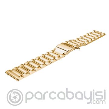 Ally 22mm Gear S3 Watch 4 46mm Paslanmaz Çelik 3 Bakla Kayış