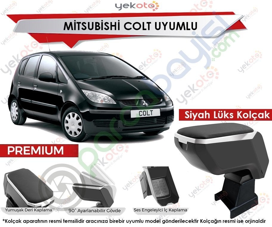 Mitsubishi Colt Uyumlu Lüx Siyah Kolçak Kol Dayama Ultra Kaliteli