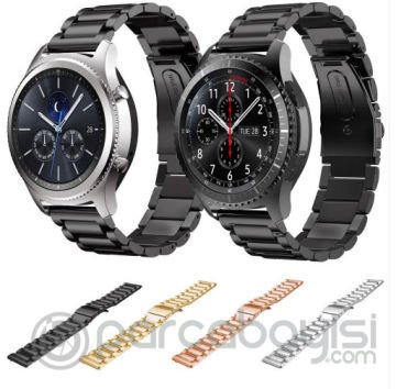 Ally 22mm Gear S3 Watch 4 46mm Paslanmaz Çelik 3 Bakla Kayış