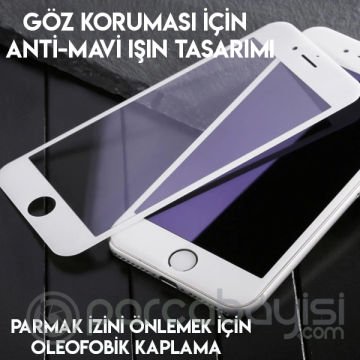 Baseus iPhone SE3-SE2 İPhone 8-7 Full Kırılmaz Cam Ekran Koruyucu Anti blue Light  2 Adet Set