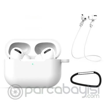 ALLY Apple Airpods Pro İçin Kılıf+Kulaklık Askısı+Anahtarlık