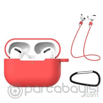 ALLY Apple Airpods Pro İçin Kılıf+Kulaklık Askısı+Anahtarlık