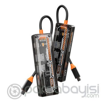 ALLY 6in1 Type-c To USB3.0 + USB2.0 + Type-c PD 100W + SD + TF + HDMI  Çoğaltıcı Transparan Hub