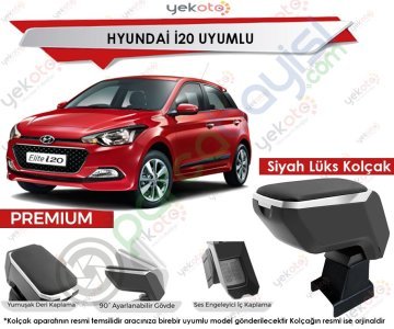 Hyundai İ20 Uyumlu Lüx Siyah Kolçak Kol Dayama Ultra Kaliteli
