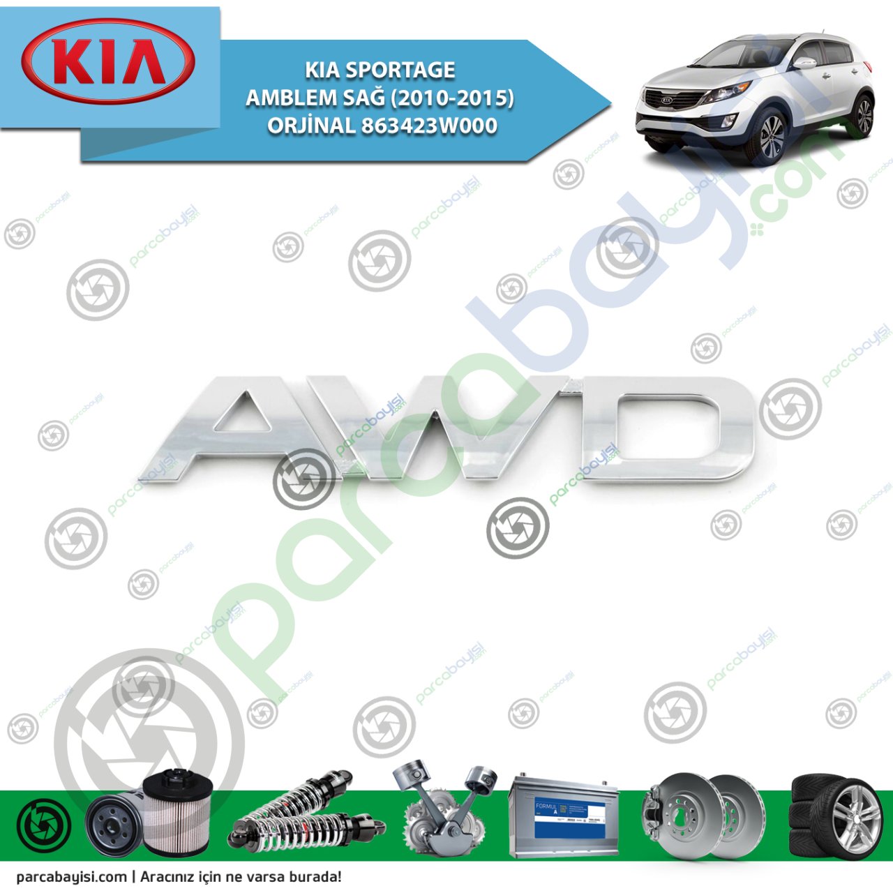 Kia Sportage Amblem Sağ (2010-2015) Orjinal | 863423W000